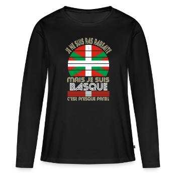 Je ne suis pas parfaite mais je suis Basque - T-shirt manches longues Premium bio Femme - noir - Devant - Julia (174cm)