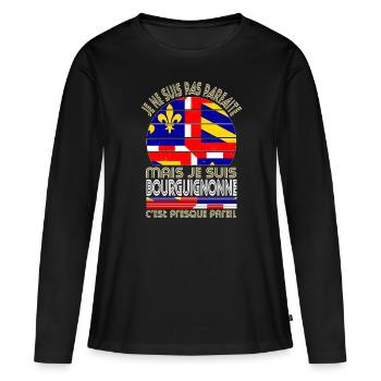 Je ne suis pas parfaite mais je suis Bourguignonne - T-shirt manches longues Premium bio Femme - noir - Devant - Julia (174cm)
