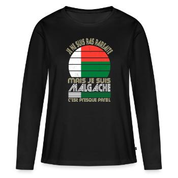 Je ne suis pas parfaite mais je suis Malgache - T-shirt manches longues Premium bio Femme - noir - Devant - Julia (174cm)