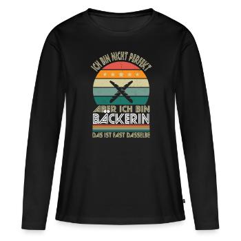 I'm not perfect, but I'm a baker - Women's Premium Organic Long Sleeve Shirt - black - Front - Julia (174cm)