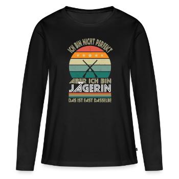 I'm not perfect, but I'm a hunter - Women's Premium Organic Long Sleeve Shirt - black - Front - Julia (174cm)