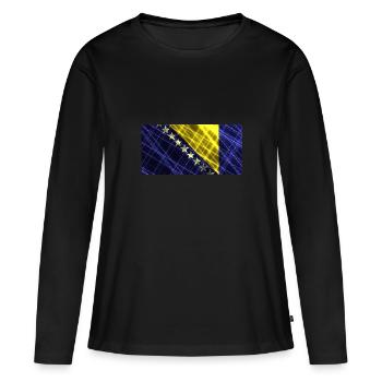 Bosnie-Herzégovine - T-shirt manches longues Premium bio Femme - noir - Devant - Julia (174cm)