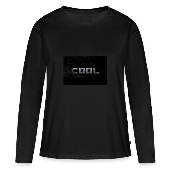 COOL einfach COOL - Frauen Premium Bio Langarmshirt - Schwarz - Vorne - Julia (174cm)