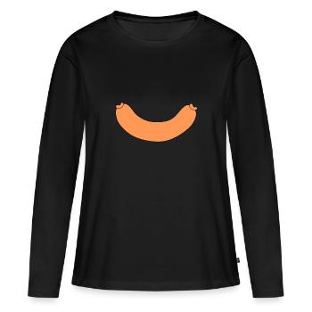 Wurst - Frauen Premium Bio Langarmshirt - Schwarz - Vorne - Julia (174cm)