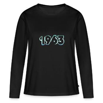1963 - Women's Premium Organic Long Sleeve Shirt - black - Front - Julia (174cm)