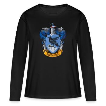 Harry Potter Emblème Serdaigle Peinture - T-shirt manches longues Premium bio Femme - noir - Devant - Julia (174cm)
