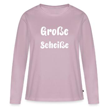 Große Scheiße - Frauen Premium Bio Langarmshirt - Altrosa - Vorne - Julia (174cm)