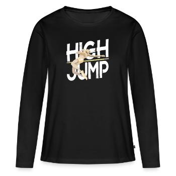 Saut en hauteur - Sauteur en hauteur - T-shirt manches longues Premium bio Femme - noir - Devant - Julia (174cm)