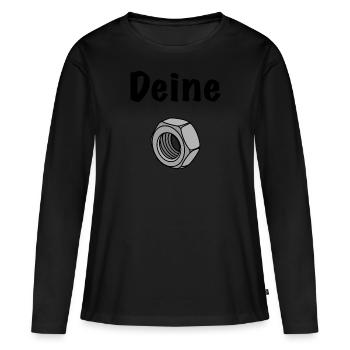 Deine Mutter - Frauen Premium Bio Langarmshirt - Schwarz - Vorne - Julia (174cm)
