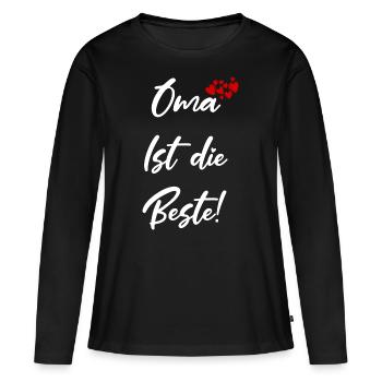 Oma ist die Beste Muttertagsgeschenk Beste Oma - Frauen Premium Bio Langarmshirt - Schwarz - Vorne - Julia (174cm)