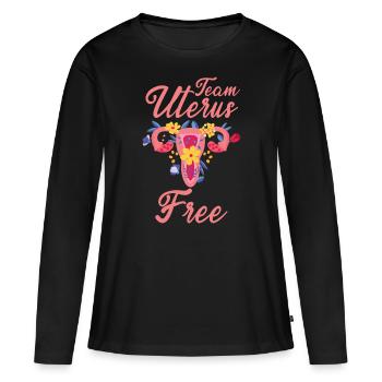 Uterus Gebärmutter Operation - Frauen Premium Bio Langarmshirt - Schwarz - Vorne - Julia (174cm)