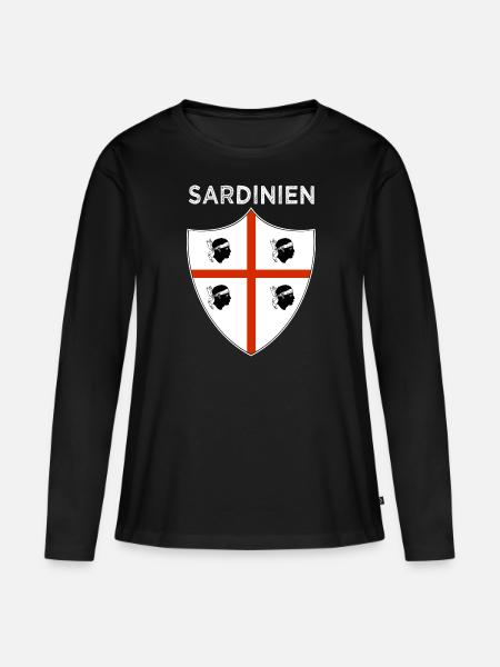 Sardinien Flagge Sardinien retro - Frauen Premium Bio Langarmshirt - Schwarz