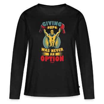 Motivation - T-shirt manches longues Premium bio Femme - noir - Devant - Julia (174cm)