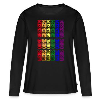 Liebe ohne Grenzen - Pride Month - Frauen Premium Bio Langarmshirt - Schwarz - Vorne - Julia (174cm)