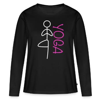 Yoga Outfit - Women's Premium Organic Long Sleeve Shirt - black - Front - Julia (174cm)