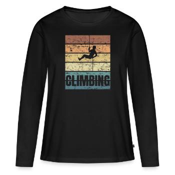 Extrem Klettern Crunge Bergsteiger - Frauen Premium Bio Langarmshirt - Schwarz - Vorne - Julia (174cm)