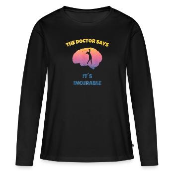 The Dotor Says - Incurable Golf Golfer Golferin - Frauen Premium Bio Langarmshirt - Schwarz - Vorne - Julia (174cm)
