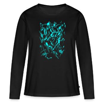 Scifi - Texture de fond - T-shirt manches longues Premium bio Femme - noir - Devant - Julia (174cm)