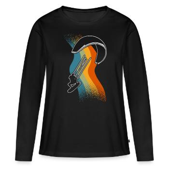 Kitesurfer Kitesurf Kitesurf - T-shirt manches longues Premium bio Femme - noir - Devant - Julia (174cm)
