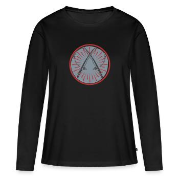 Angelrute Angel Design Angler Angeln Anglerin - Frauen Premium Bio Langarmshirt - Schwarz - Vorne - Julia (174cm)