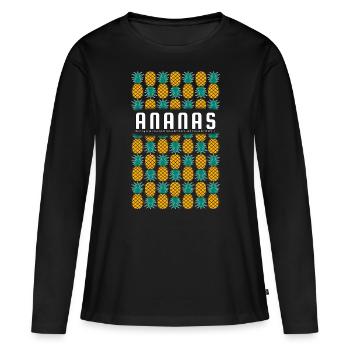 Pineapple, the sign of friendship - Women's Premium Organic Long Sleeve Shirt - black - Front - Julia (174cm)