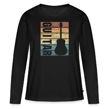 Guitar Guitar Player Music Crunge Band - Women's Premium Organic Long Sleeve Shirt - black - Front - Julia (174cm)