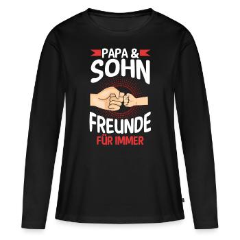 Papa Sohn Vater Familie Geschenk - Frauen Premium Bio Langarmshirt - Schwarz - Vorne - Julia (174cm)