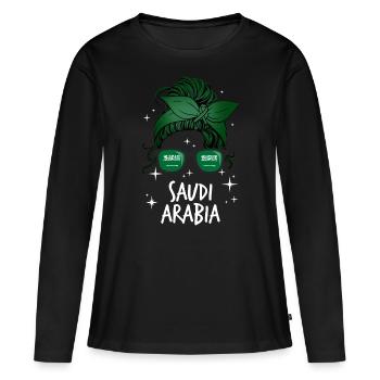 Arabie Saoudite - T-shirt manches longues Premium bio Femme - noir - Devant - Julia (174cm)