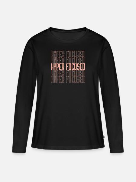 hyperfocused in gelb - Frauen Premium Bio Langarmshirt - Schwarz