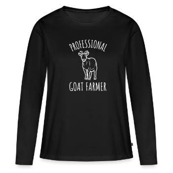 Éleveur de chèvres Éleveur de chèvres et éleveur de chèvres - T-shirt manches longues Premium bio Femme - noir - Devant - Julia (174cm)