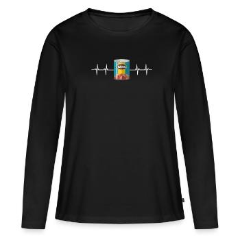 Haricots au lard Haricots en conserve et végétarien végétalien - T-shirt manches longues Premium bio Femme - noir - Devant - Julia (174cm)