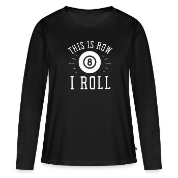 Billard Cue Sports Et Snooker Tournoi - T-shirt manches longues Premium bio Femme - noir - Devant - Julia (174cm)