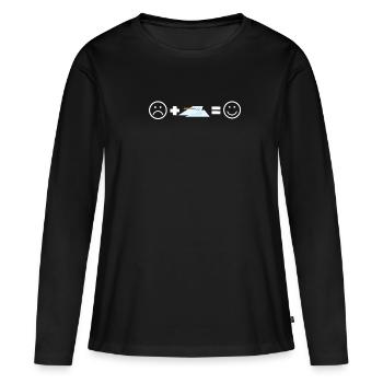 Verre de vitrier ajusteur et vitre de sertisseur de verre - T-shirt manches longues Premium bio Femme - noir - Devant - Julia (174cm)