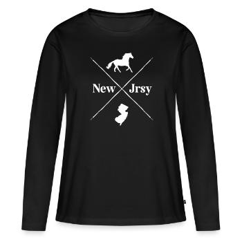 New Jersey - T-shirt manches longues Premium bio Femme - noir - Devant - Julia (174cm)