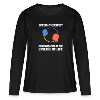 Speech Language Pathologist Speech Therapy SLP - Frauen Premium Bio Langarmshirt - Schwarz - Vorne - Julia (174cm)
