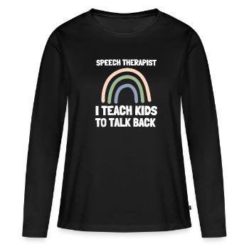 Speech Language Pathologist Speech Therapy SLP - Frauen Premium Bio Langarmshirt - Schwarz - Vorne - Julia (174cm)