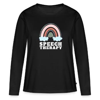 Speech Language Pathologist Speech Therapy SLP - Frauen Premium Bio Langarmshirt - Schwarz - Vorne - Julia (174cm)