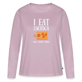 Zacusca Mamaliga Romanian Moldovian Romanian Food - Frauen Premium Bio Langarmshirt - Altrosa - Vorne - Julia (174cm)