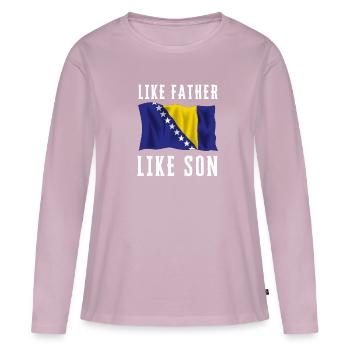 Bosnie Burek Bosnie-Herzégovine patriotique - T-shirt manches longues Premium bio Femme - rose poudré - Devant - Julia (174cm)