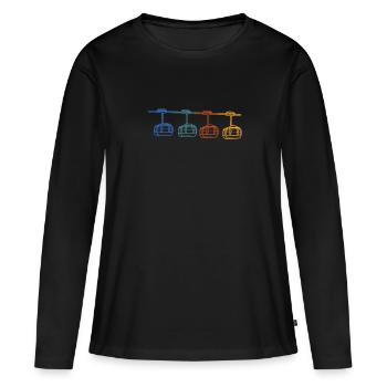 Téléphérique Tramway Téléphérique Télécabine - T-shirt manches longues Premium bio Femme - noir - Devant - Julia (174cm)