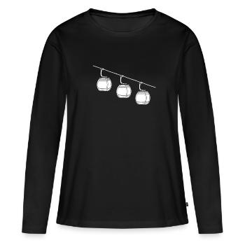 Téléphérique Tramway Téléphérique Télécabine - T-shirt manches longues Premium bio Femme - noir - Devant - Julia (174cm)
