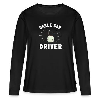 Téléphérique Tramway Téléphérique Télécabine - T-shirt manches longues Premium bio Femme - noir - Devant - Julia (174cm)