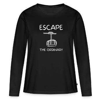Téléphérique Tramway Téléphérique Télécabine - T-shirt manches longues Premium bio Femme - noir - Devant - Julia (174cm)
