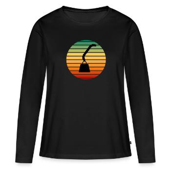 Aimant de pêche Aimant Fisher Pêcheur - T-shirt manches longues Premium bio Femme - noir - Devant - Julia (174cm)