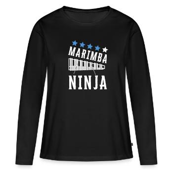 Vibraphone Maman Marimba Ninja Et Maillet - T-shirt manches longues Premium bio Femme - noir - Devant - Julia (174cm)