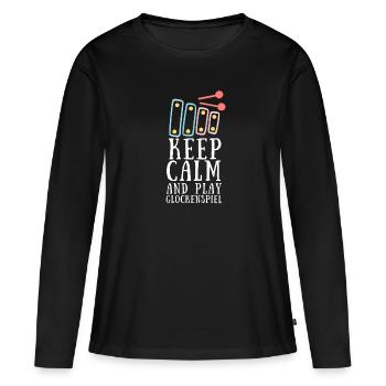 Vibraphone Maman Marimba Ninja Et Maillet - T-shirt manches longues Premium bio Femme - noir - Devant - Julia (174cm)