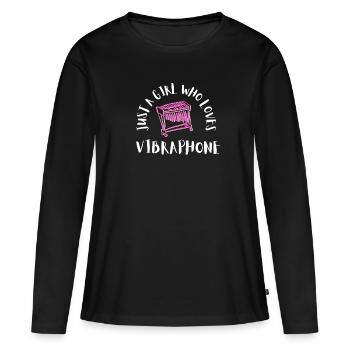 Vibraphone Maman Marimba Ninja Et Maillet - T-shirt manches longues Premium bio Femme - noir - Devant - Julia (174cm)