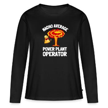 Thème génie nucléaire de la fission de l’uranium - T-shirt manches longues Premium bio Femme - noir - Devant - Julia (174cm)