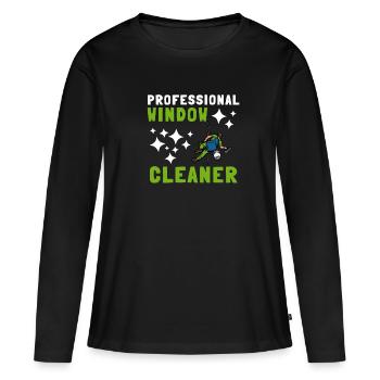 Window Cleaner Services Car Window Cleaning Window - Women's Premium Organic Long Sleeve Shirt - black - Front - Julia (174cm)