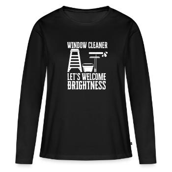 Window Cleaner Services Car Window Cleaning Window - Women's Premium Organic Long Sleeve Shirt - black - Front - Julia (174cm)
